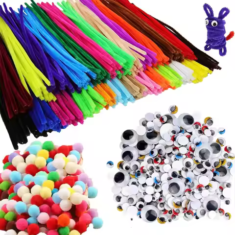 DIY Handicraft Materials Plush Stick / Pompoms / Wiggle Eyes Color Household Handicrafts Supplies Ha