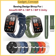 For Amazfit Bip 6 / Amazfit Bip 5 / Amazfit Bip5 Unity Two Side Sewing Design Strap Bip6