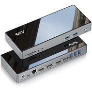 USB 3.0 Docking Station, IVIIN Universal USB C Docking Station with Dual Monitor 4K and HDMI Displayport 5K