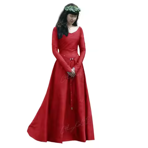 European and American Classical Medieval European Central Party Long-sleeved Round-neck Fitted Ladie