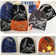 ZAIJIE24 Thread Knitted Hat, Beanie Arcteryx Hip-hop Style Hat, High Quality Word Bird Wool Versatil