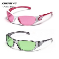 MEIFEISEWU Oval Shades Trendy Fishing Cycling Eyewear