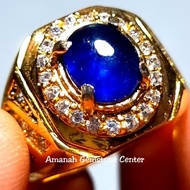 Cincin Batu Permata Natural Safir Asli Original Blue Safir