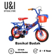 Basikal Budak Saiz 12 Inci / 12" Inch Bicycle Kids Basikal Kanak Kanak Basikal 12 Inci Untuk Umur 2-4 Tahun