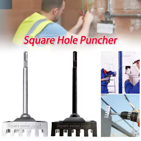 86-Type SDS Plus Square Hole Punch Reusable Rectangle Slot Cutout Saw Electrical Box Hole Punch Tool