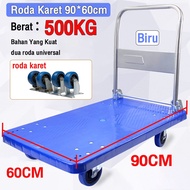 Reaim Handtruck Troli Lipat 500kg Trolli Barang  Serbaguna Troly Tangan biru 4 kursi roda mendukung