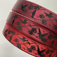 2.5cm Wide Love and Deep Space Qin Che Impression Ribbon Vinyl Crow Feather Ghost Pain Bag Gu Mei di