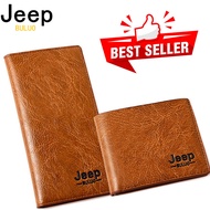 【LAZ Fashion】JEEP Men's Short Wallet Business Classic Men Bags Frosted PU Leather Multi-card  Slot L