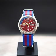 SEIKO 5  SPORTS  นาฬิกาผู้ชาย  ( FC Barcelona )   รุ่น SRP305K1  สายผ้าไนล่อน รับประกัน