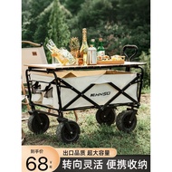 ST/ Camping Trolley Outdoor Portable Trolley Oversized Camp Trolley Foldable Picnic Trolley Camping Trolley Trailer SFS6