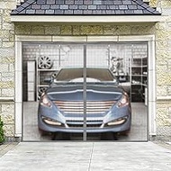 Magnetic Garage Screen Door for 1 Car Garage Doors, Magnetic Thermal Door Cover Screen Door Self-Clo