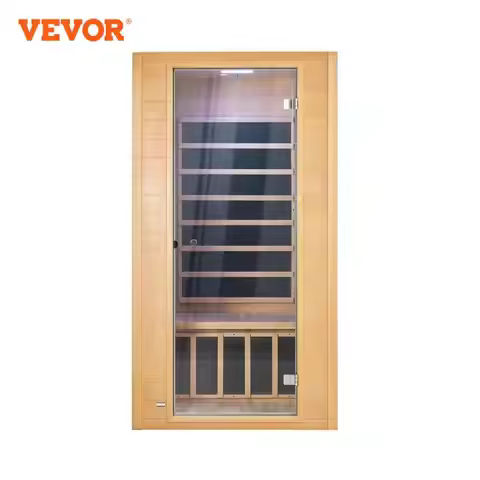 VEVOR Far Infrared Wooden Sauna Room Home Sauna Spa for Person Low EMF Far Infrared Hemlock Wood Sau