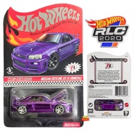 RLC 1/64 2020 HOT WHEELS NISSAN SKYLINE GT-R (BNR34) ลิขสิทธิ์แท้ หายาก โมเดลรถเหล็ก Hotwheels Red L