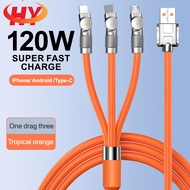 Hy Metal 3-in-1 Fast Charging Cable  (Only type C supports 6A 120W charging)