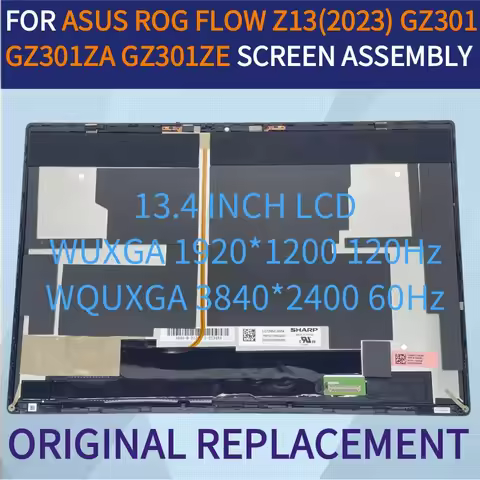 FOR ASUS ROG FLOW Z13(2023) GZ301 GZ301ZA GZ301ZE GZ301ZC 13.4INCH FHD LCD ASSEMBLY TOUCH SCREEN TOU
