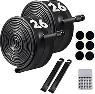 Vitog Bike Tube 26 x 1.95 Standard (32mm) Schrader Valve 26 Inch Bike Tube with 2 Tire Levers & 6 Ad