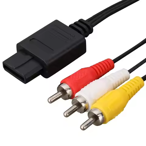 1.8m AV Cable Composite fo Video Cord 6 Feet Line Compatible with N64/GameCube/SNES to any TV Game C