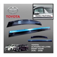 Toyota Alphard Vellfire 2015-2021 AGH 30 Door visor Air Press Stainless Steel with Good Quality