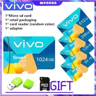VIVO Memory Card 512GB 256GB 128G 64G 32GB 16GB Micro SD Card For Computer Laptop Free Adapter SDXC/HC Class 10 TF CARD