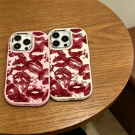phone Shockproof Casing Compatible For IPhone 17 16 15 14 Pro Max Stylish Kiss Mark Pattern Phone Ca