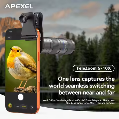 APEXEL 5-10X Telephoto Zoom Lens for Mobile Phones Portable High Definition Camera Lens for iPhone a