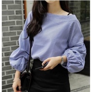 Knk - Lolita Salur blouse women cotton long sleeve top