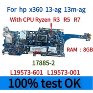 100% ORIGINAL HP ENVY X360 13-ag0xxx 13m-ag Portable Laptop Motherboard. CPU Ryzen R5 RAM 8GB 100% f