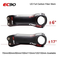 EC90 Full Carbon Fiber Bicycle Stem, Mountain Road Bike, UD Matte, MTB, Cycling Parts, 6, 17 Degree,