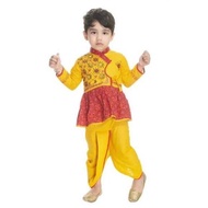 Boys Kids Krishna Style Dhoti Kurta | Krishna Dress | Dhoti Top | Angarakha | Janmashtami Kids Dress