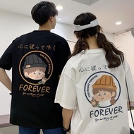 READY STOCK S-5XL Couple T Shirt for Husband and Wife Lovers Tops Men Women Oversize Summer Loose Co