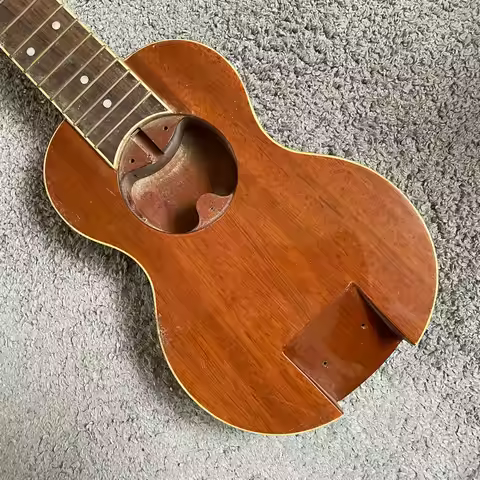 L269 Taiwan‑made Mini Guitar Semi‑finished DIY Assembly Travel Guitar Set, No Accessories Included, 