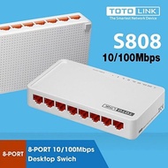 Totolink S808 8-Port 100mbps Network Switch is equipped with 8 10/100Mbps ports