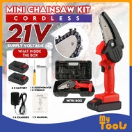 Mytools Mini Chainsaw 6 Inch Cordless Electric Portable Chainsaw Rechargeable Li-ion Battery