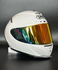 ShOEi X14安全帽珍珠亮白色全盔機車頭盔全罩男女賽車跑盔四季通用防摔碰撞保護摩托騎士裝備素面通風透氣重機騎乘-代購