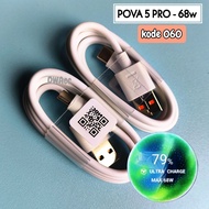 Tecno Pova 5 PRO Cable Charger 68W Type C Super Fastcharging Original 100%