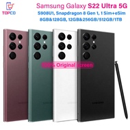Samsung Galaxy S22 Ultra 5G S908U1 128GB/256GB/512GB Original Mobile Phone Snapdragon 8 Gen 1 Octa Core 6.8 "108MP &amp; 40MP eSim NFC