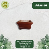Box Bonsai Pot | Mame Pot | FLOWER Pot | Cement Pot | Length 9,5 cm x Height 5 cm