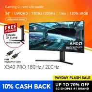 PRISM+ X340 PRO 34" 180Hz/200Hz 1ms Curved Ultrawide WQHD[3440 x 1440] AdaptiveSync Gaming Monitor