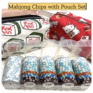 Mahjong Chips with Pouch Set