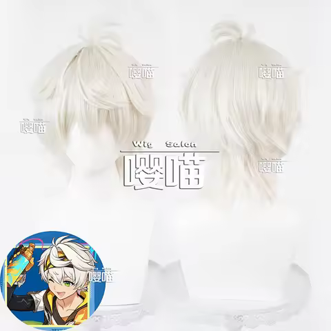 Game Genshin Impact Bennett Cosplay Wig Men Short Light Blond Wig Anime Cosplay Wigs Heat Resistant