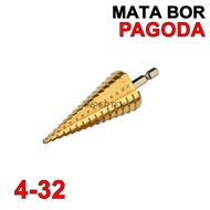 Mata Bor 4-32 mm HSS TIN PAGODA Step Drill Bit 4mm 32mm Matabor