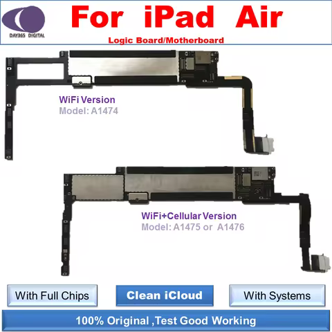 iPad Air Logic Boards for A1474 A1745 A1476 Original unlocked Motherboard for iPad Air WiFi Cellular