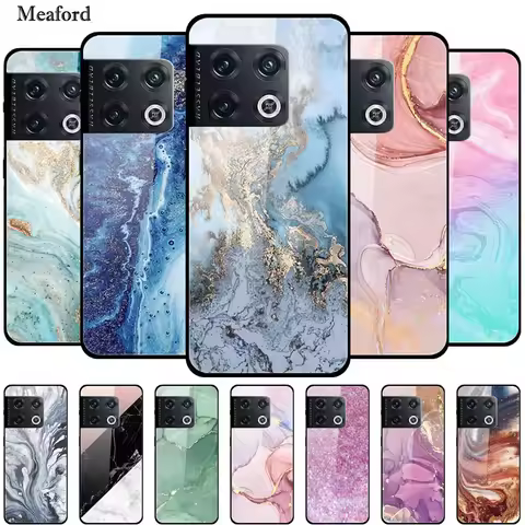 For OnePlus 10 Pro Case Marble Tempered Glass Back Cover Hard Case For OnePlus 10 Pro Shockproof Fun