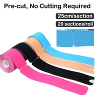 5cmX5m Pre Cut Kinesiology Tape Elastic Exercise Muscle Patch Type I Waterproof and Breathable Sport