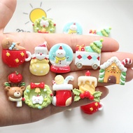 10pcs Christmas Resin Cartoon Handmade Accessories Cream Gum Phone Case Headwear Jewelry Decorative 