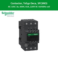 Schneider TeSys Deca contactor - 3P(3 NO) - AC-3 - <= 440 V 65 A - 220 V AC 50/60 Hz coil รหัส LC1D6