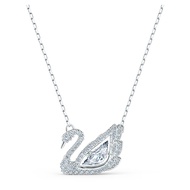 GENUINE - SWAROVSKI Dancing Swan necklace (Swan, WHITE, Rhodium plated) - Swan necklace/boat, WHITE 