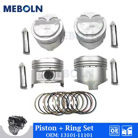 Engine Piston +Piston Ring Set For Totoya 4E-FE 5E-FE Corolla Saloon E11 1.4L Starlet EP91 1.3L Auto
