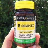 วิตามินบีรวม B-Complex 100 Softgels (Mason Natural®) วิตามินบีคอมเพล็กซ์
