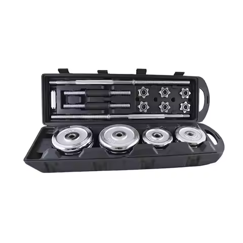 Unisex Cast Iron 50kg Adjustable Weights Sports Gym Equipment Fitness Dumbbell & Barbell Set